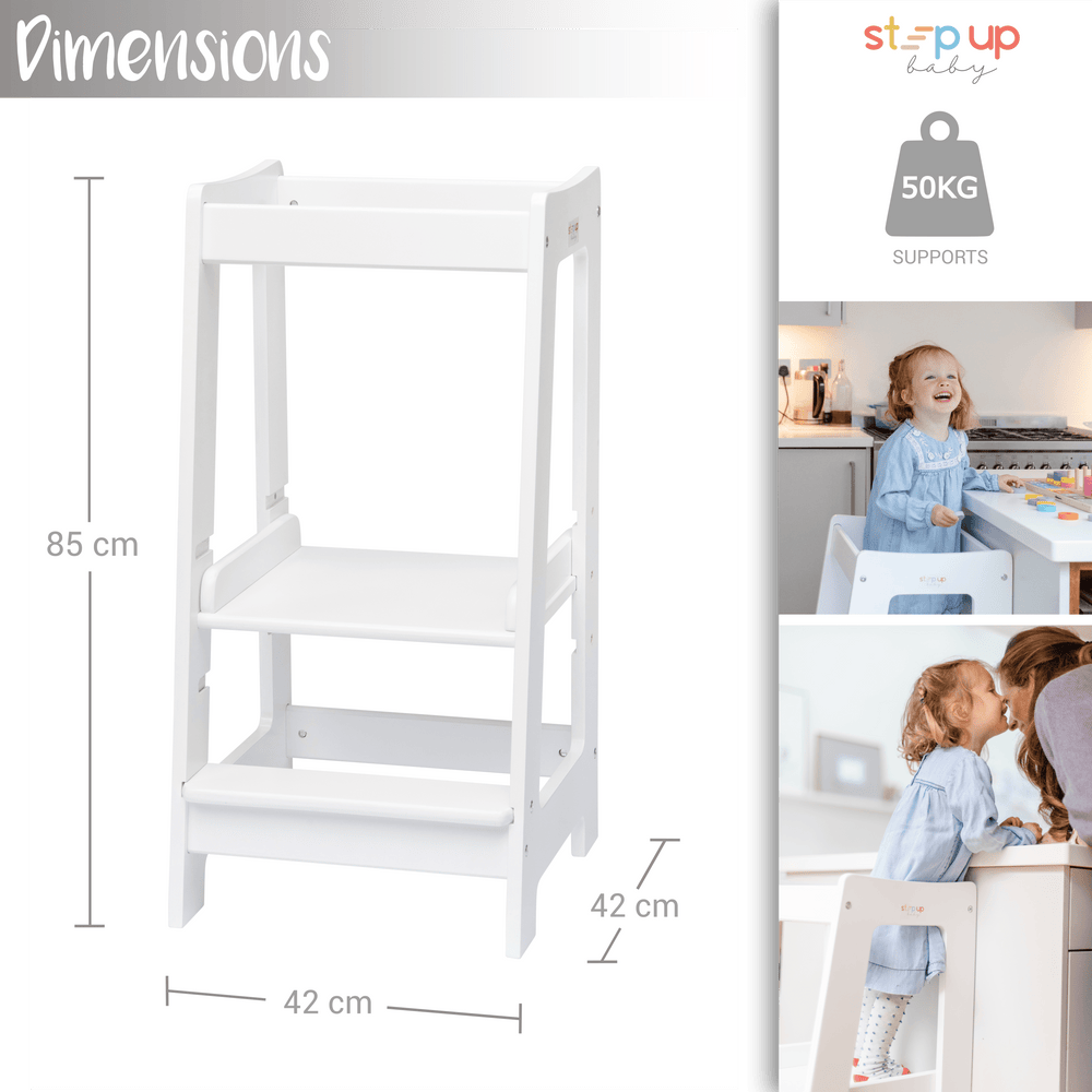 Our Montessori Toddler Tower with adjustable step